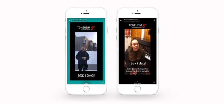 Snap chat video eksmepel for Toneheim folkehøgskole.